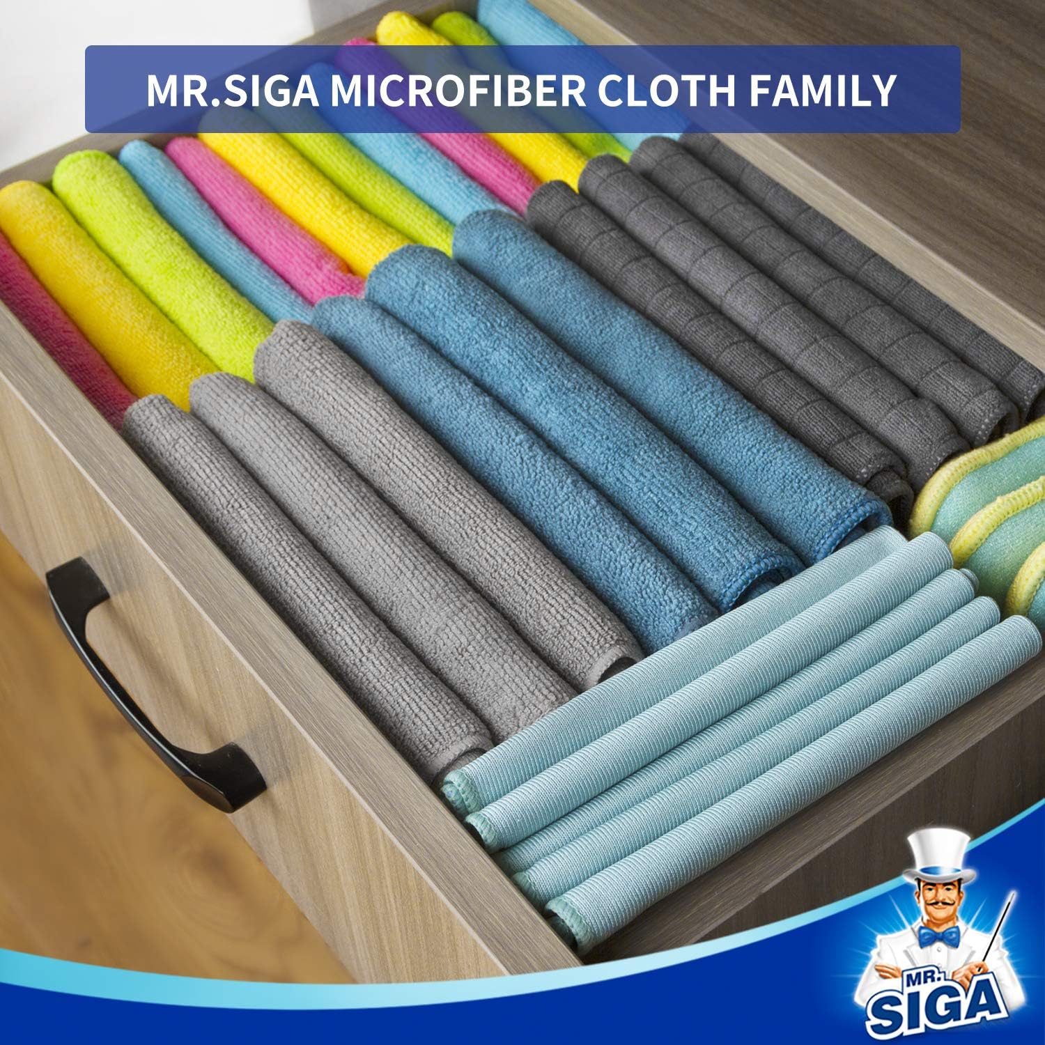 MR.SIGA Microfibre Cleaning Cloth, Pack of 24, Size:12.6" x 12.6" (32X32CM) - Image 3