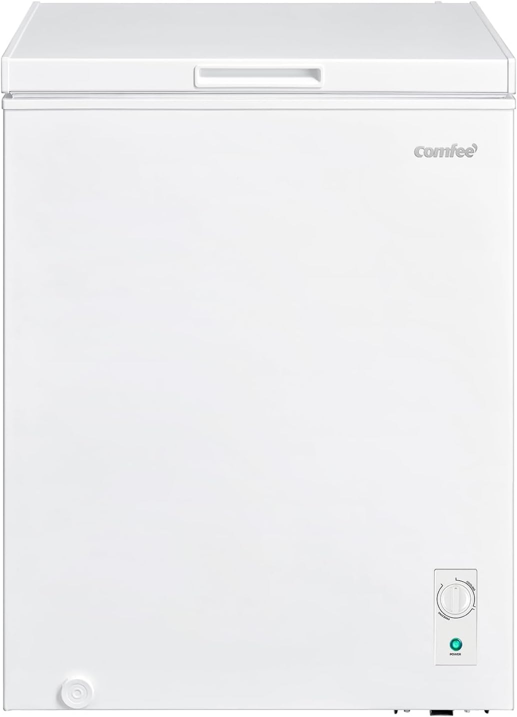 COMFEE' RCC146WH2UK(E) 143L Freestanding Chest Freezer, Refrigeration and Freezer Conversion, Inverter Compressor, 4 Star Freezer Rating, Quiet 37dB, Suitable for Outbuildings & Garages, White