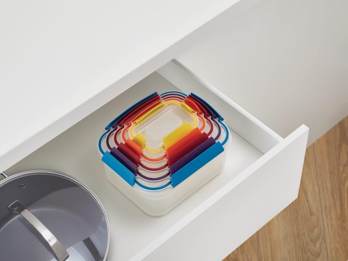 Joseph Joseph Nest Lock Food Storage Containers with Lids, 5 Piece Lunch Box Set, Leakproof & Airtight Meal Prep Containers, Space-Saving Kitchen Storage, Multicolour - Image 3