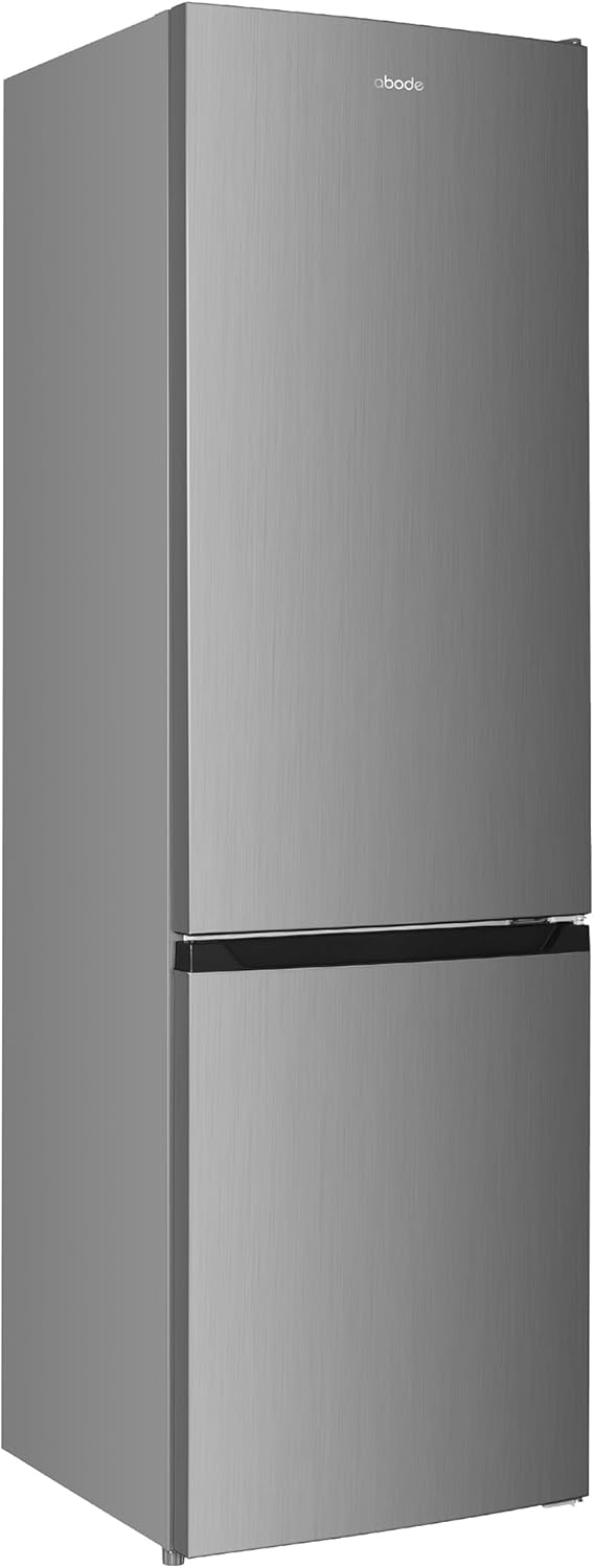 Abode Fridge Freezer 262 Litre Freestanding with Reversible Door, Adjustable Thermostat & Feet 70/30, 180cm High & 55cm Wide, LED Light, Stainless Steel A180FF552E1SS