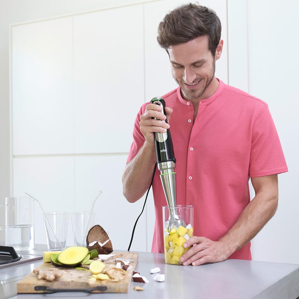 Braun MultiQuick 9 Hand Blender, Hand Mixer, XL Food Processor, Active PowerDrive Technology, 500 ml Chopper, BPA-Free 600 ml Beaker with Lid, 1200W, 220-240 V, 50-60 Hz, MQ 9135XI, Black - Image 6