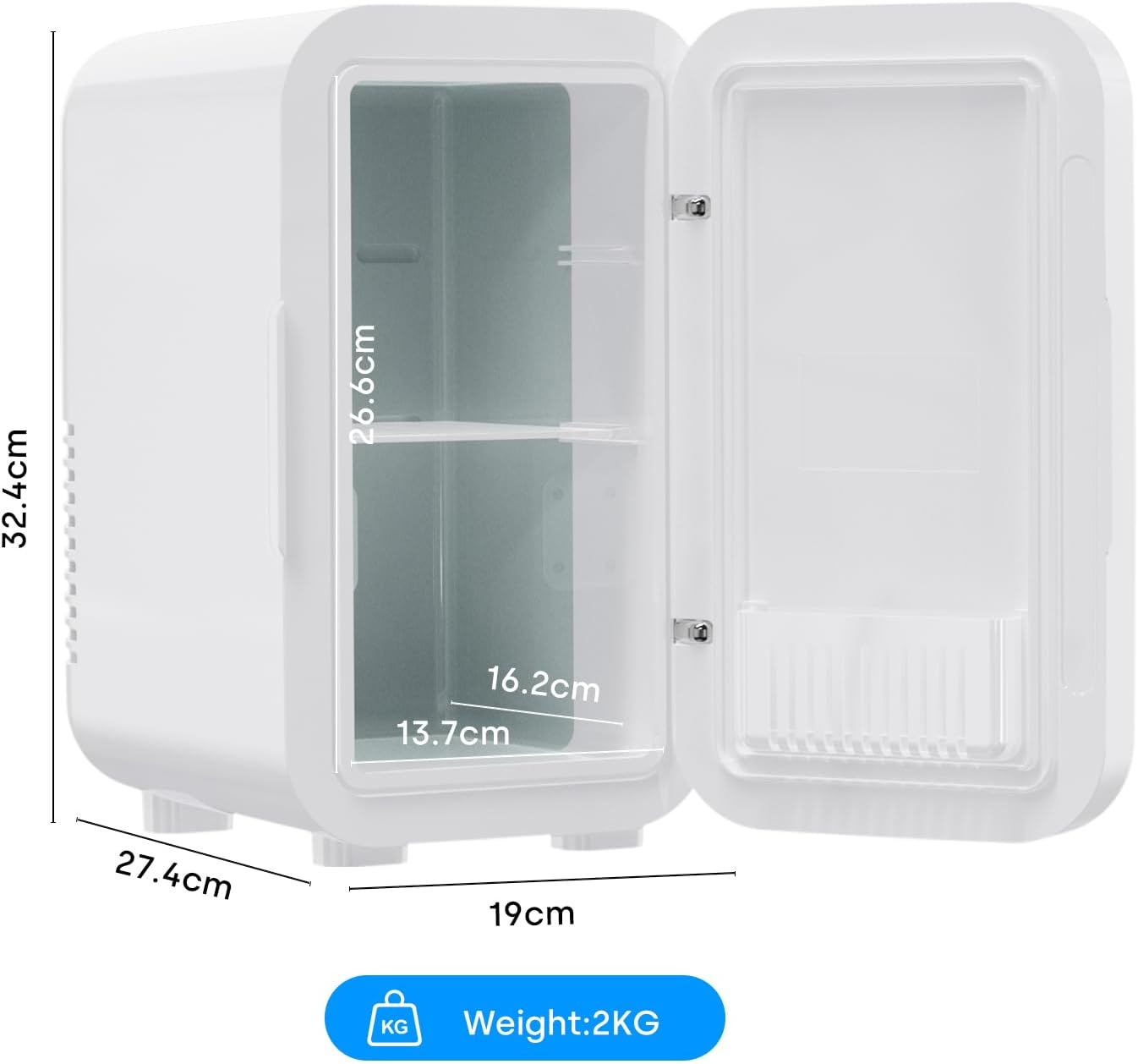 Enventor Mini Fridge 6 Litre/ 8 Can, AC+12V DC Power, Portable Cooler & Warmer, Small Fridge for Bedrooms, Car, Skincare, Fruit and Drinks, White - Image 9