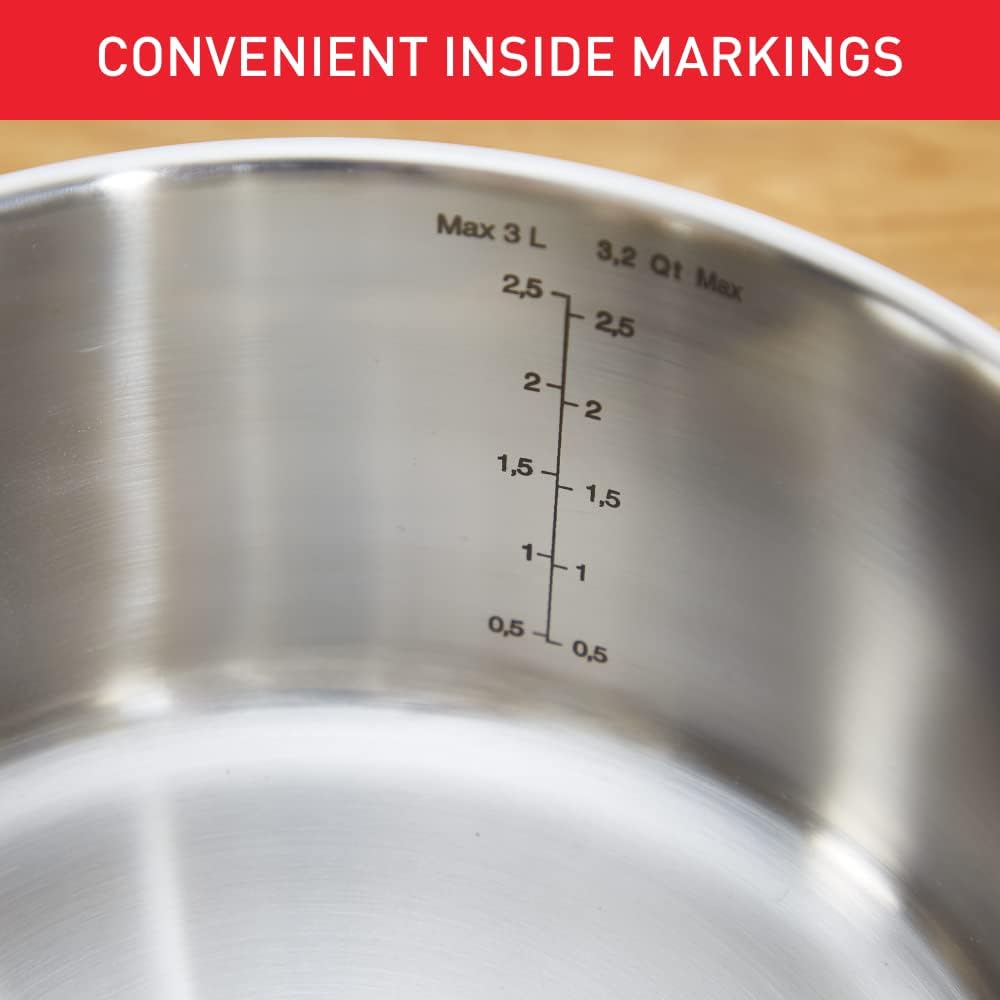 Tefal Comfort Max 3 Peice Stainless Steel Set, Durable Cookware for Healthy Cooking, Induction Compatible, Ergonomic Stay-Cool Handle, C973S344 - Image 3