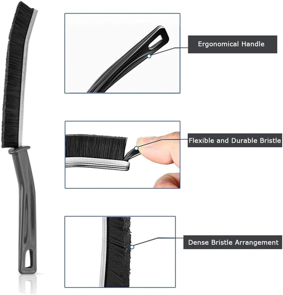 5 Pcs Crevice Cleaning Brush Set, Tile Grout Cleaner Brush, Hard Bristle Gap Brush Multifunctional Recess Groove Cleaning Tools for Bathroom, Kitchen, Window and Door (5) - Image 5