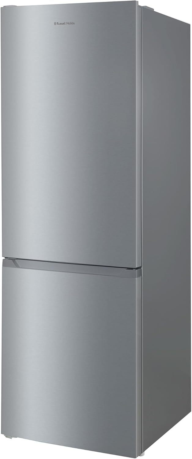 Russell Hobbs Freestanding Fridge Freezer Frost Free in Stainless Steel 186x60cm Total No Frost 60/40, 210L Fridge Space, 83L 4 Star Freezer, Adjustable Thermostat, 2 Year Guarantee RH186FFFF60SS