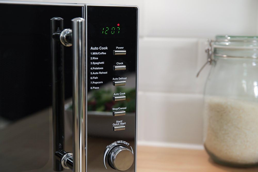 Russell Hobbs RHM2017 20L 800W Silver Digital Microwave, Child Safety Lock, Automatic Defrost, 5 Autocook Menus, Clock and Timer, Easy Clean - Image 4