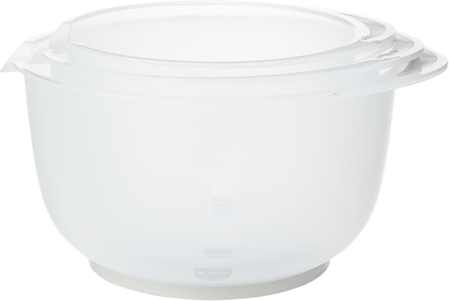 Chef Aid Contain 3 Mixing Bowls, Non-Slip Base, Soft Grip Handle, Microwave and Dishwasher Safe, Compact, Stackable, Ideal for baking and cooking, Off-white, 1.5 Litre, 2 Litre, 2.5 Litre