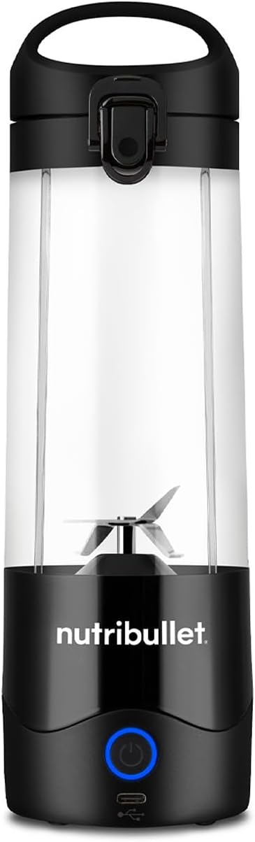 nutribullet Portable Blender in Black - Powerful Extractor Blade, 475ml Cup, To-Go Lid, USB-C Charging Cable & User Guide - Delivers 15+ Blending Cycles - Healthy Shakes On The Move - Image 3