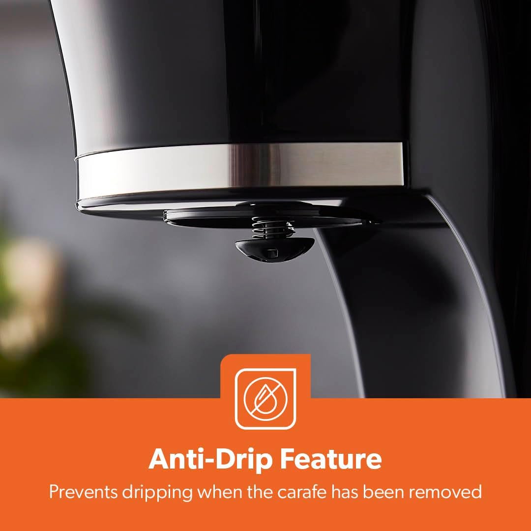 GEEPAS 1.5L Filter Coffee Machine | 800W Coffee Maker for Instant Coffee, Espresso, Macchiato & More | Boil-Dry Protection, Anti-Drip Function, Automatic Turn-Off Feature, Black - Image 7