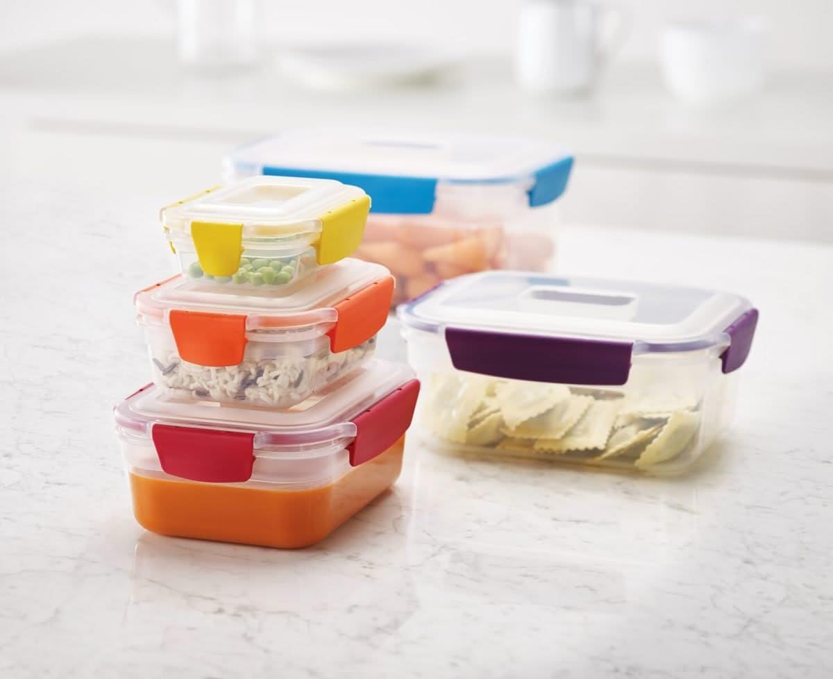 Joseph Joseph Nest Lock Food Storage Containers with Lids, 5 Piece Lunch Box Set, Leakproof & Airtight Meal Prep Containers, Space-Saving Kitchen Storage, Multicolour - Image 2
