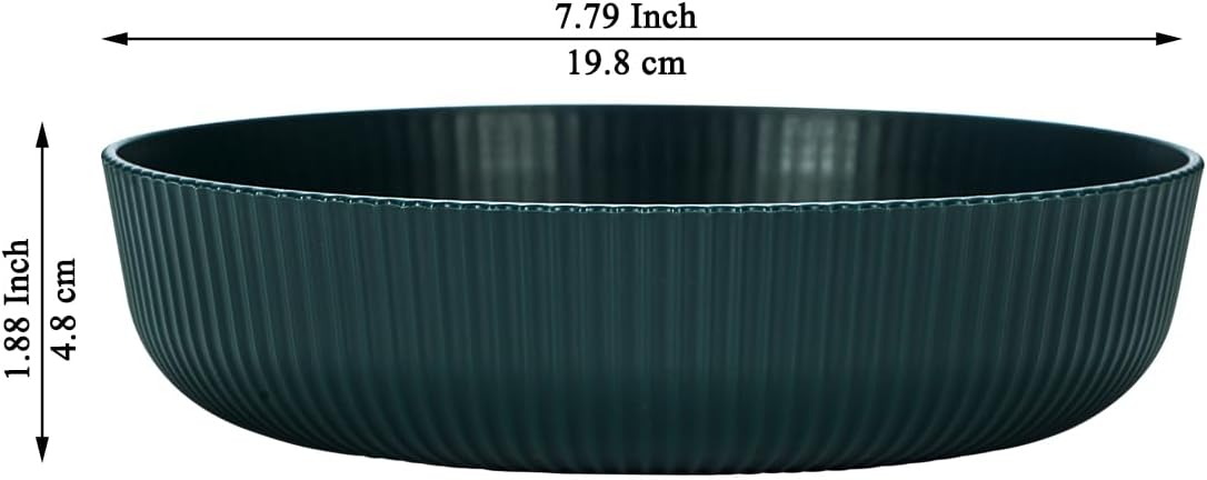 Kyraton Pasta Bowls Set of 4, 1.1L Large Pasta Serving Bowl Plastic Unbreakable Serving Dishes (Dark Green) - Image 2