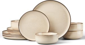 HaWare Dinner Set, 12 Piece Stonewa...