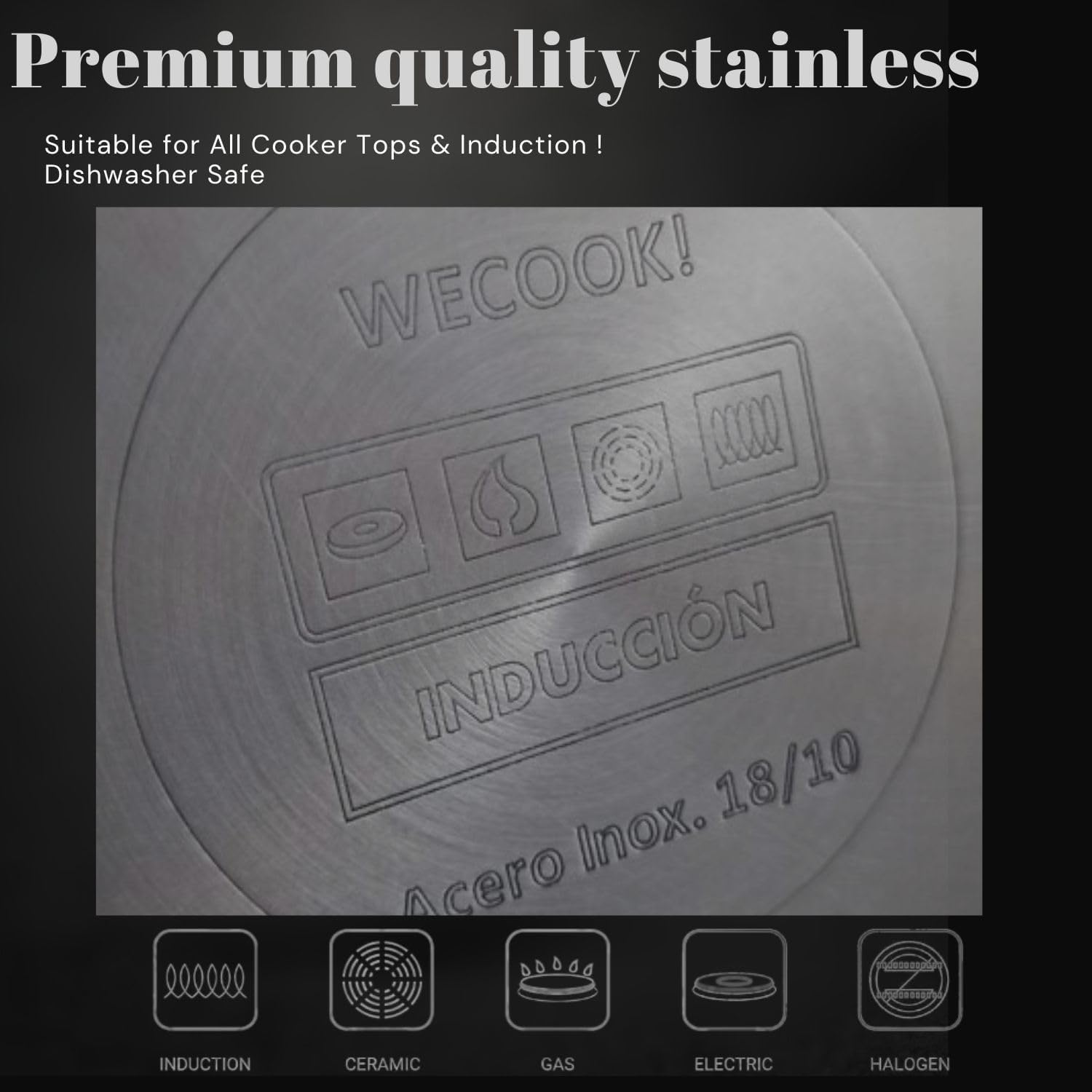 Wecook! Saucepan 12cm/0,7L, Stainless Steel Nonstick Sauce Pot for Induction, Gas and Electric Hobs, Cooking Pot with Spout and Practical Measuring Scale. - Image 8