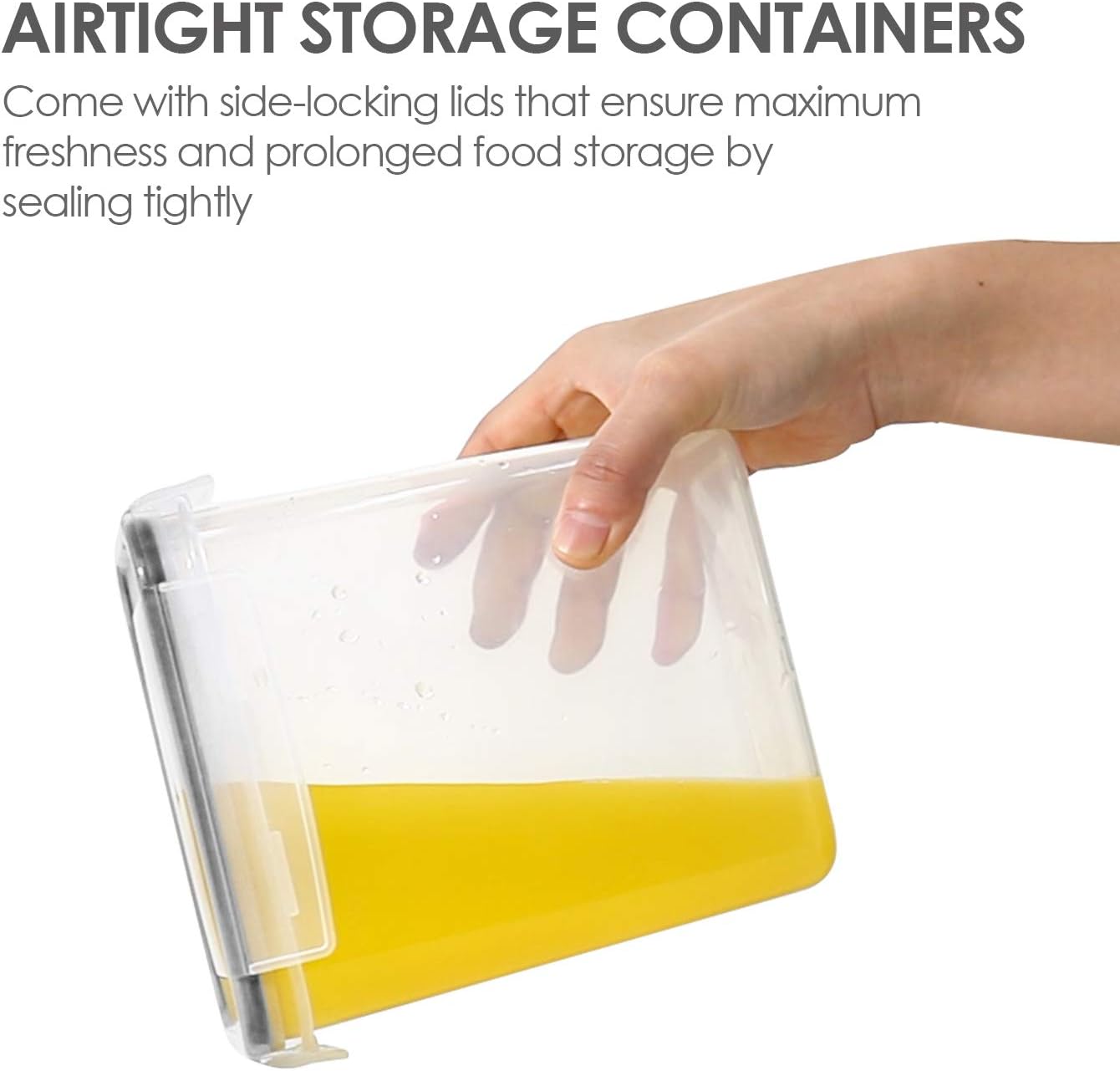 Vtopmart Set of 24 Airtight Food Storage Containers & Kitchen Storage Containers, BPA-Free Plastic Containers for Flour, Sugar and Baking Supplies, with 24 Labels (Black) - Image 5