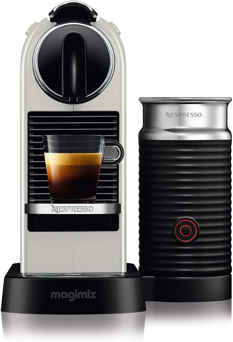 Nespresso Citiz Coffee Machine with Aeroccino Milk Frother by De'Longhi for Original Coffee Pods, Latte, Cappuccino, Espresso, Starter Capsule Set Included, EN267.WAE, White - Image 2