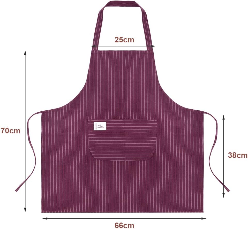 Vicloon Unisex Adjustable Bib Apron, 2 Pcs Apron with 2 Pockets Cooking Kitchen Chef Aprons, Women Men Aprons for Home Kitchen, Restaurant, Coffee house - Image 2