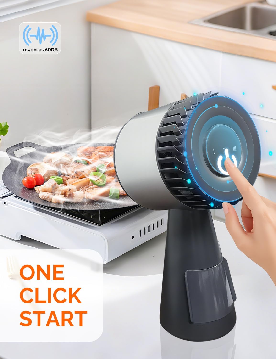 Portable Kitchen Range Hood – Quiet 3-Speed Countertop Exhaust Fan with Dual Carbon Filters, Large Oil Cup, Easy-Clean & Detachable Design, Perfect for Apartments, Dorms & RVs, White - Image 9