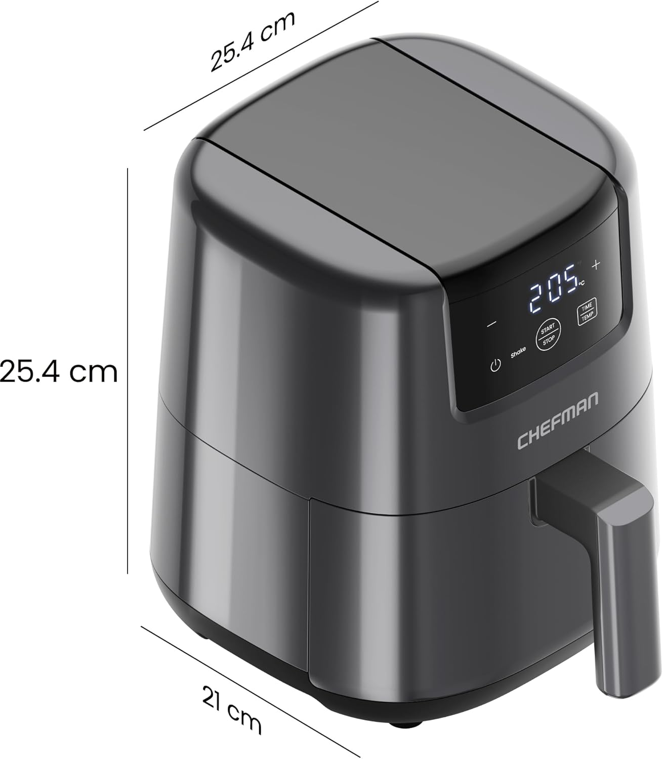 Chefman 2L Mini Air Fryer – Digital Space-Saving Compact Air Fryer with Nonstick and Dishwasher Safe Basket, Quick & Easy Meals in Minutes, Features Digital Timer and Shake Reminder – Grey - Image 9