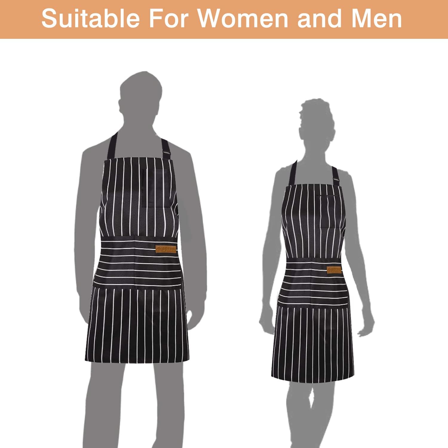 OWill Adjustable Apron Unisex Apron with Pocket Cooking Kitchen Accessories Chef Aprons for Women Men Home Kitchen Butchers BBQ Restaurant - Image 5