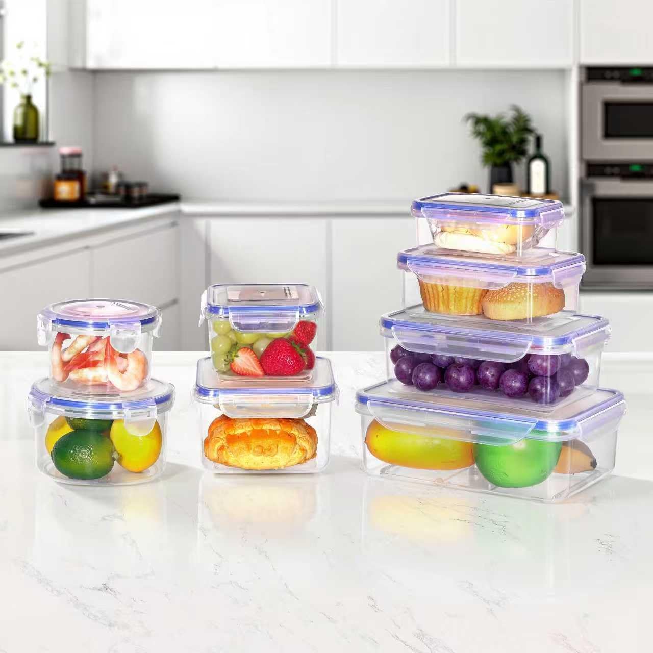 BARGAIN FACTORY Leak Proof Food Storage Containers 16PCS (8 Container + 8 Lids) Airtight Plastic Food Containers with Lids Pantry & Kitchen Containers, BPA Free Microwave & Freezer Safe, 250ML-1.6L - Image 2