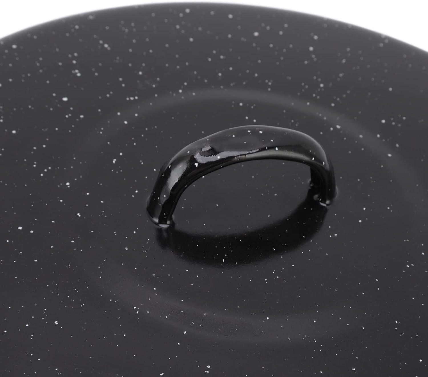 Roasting Pan, Black Speckled Enameled Steel Round Roaster Pot with Lid Rack, Nonstick Cookware for Turkey, Chicken, Lamb, BBQ (Iron Cover 28cm) - Image 4