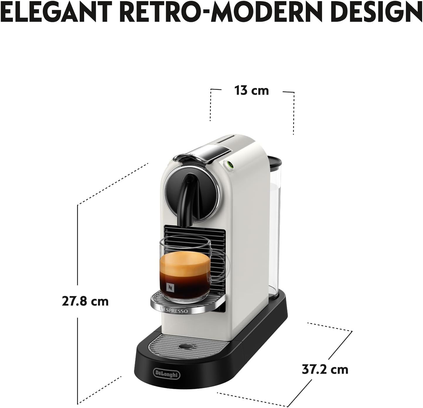Nespresso Citiz Coffee Machine by De'Longhi for Original Coffee Pods, Italian Inspired Espresso, Quality Coffee, Starter Capsule Set Included, EN167.W, White - Image 3