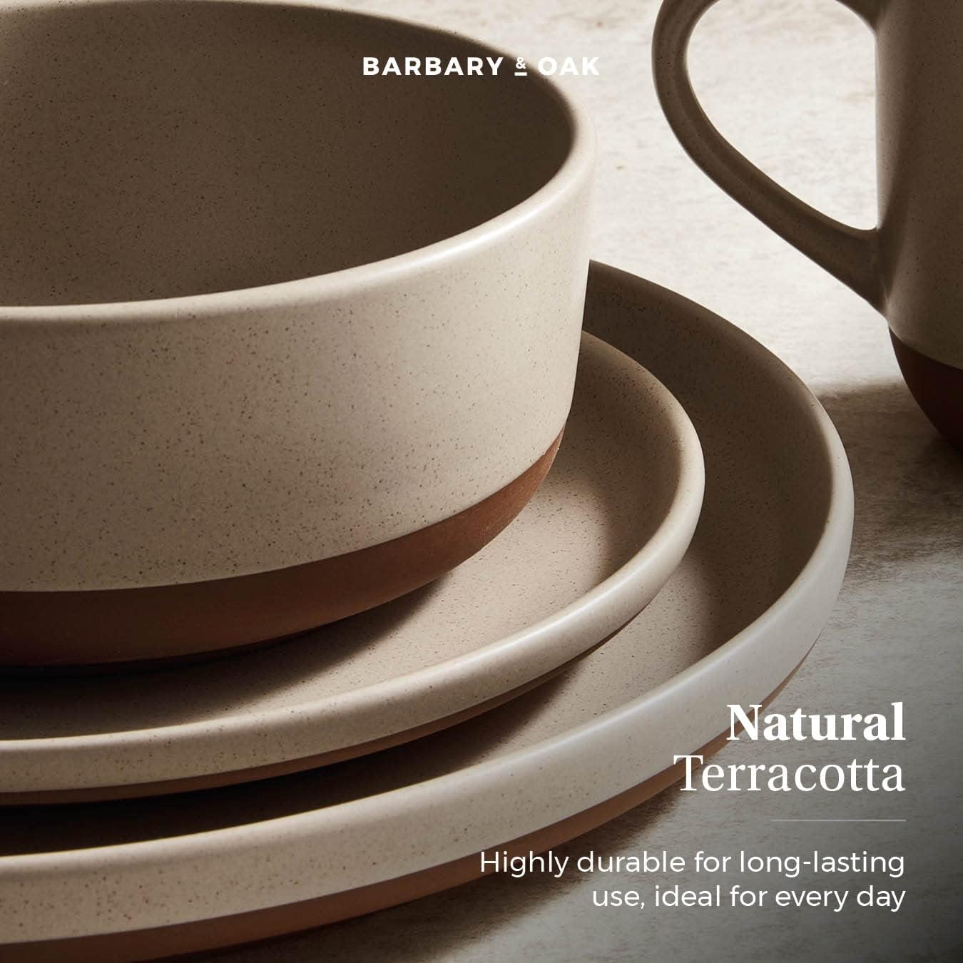 Barbary & Oak BO867014STN Verona 16-Piece Dinnerware Set, Crafted In Terracotta, Stone - Image 4
