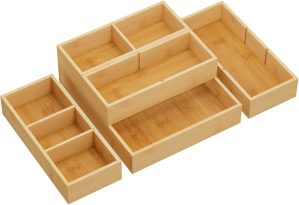 Lifewit 5 pcs Bamboo Drawer Organis...