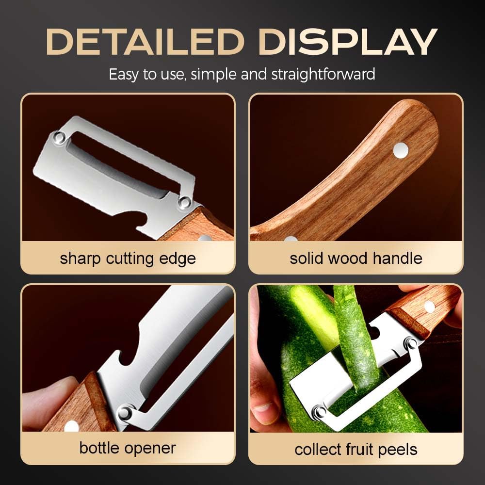 Multi-Functional Vegetable Peeler for Kitchen, 2026 New Vegetable Peeler, Ergonomic Potato Peeler & Fruit Slicer, Sharp Blade for Carrot, Apple, Kiwi, Orange, Easy Grip Kitchen Tool (2pcs) - Image 3