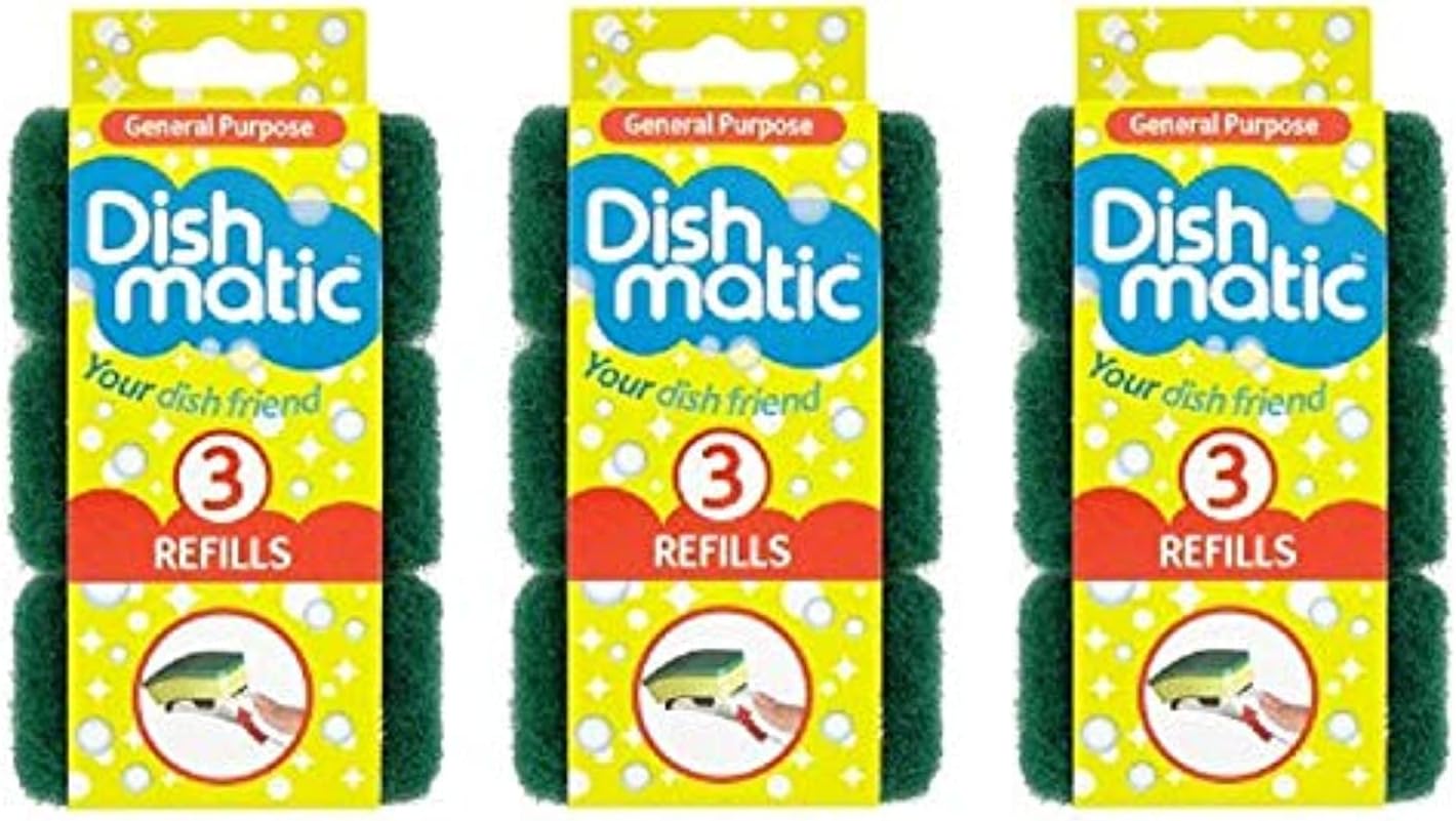 Dishmatic Cleaning Sponge, Foam, Green, 9 Count (Pack of 1)