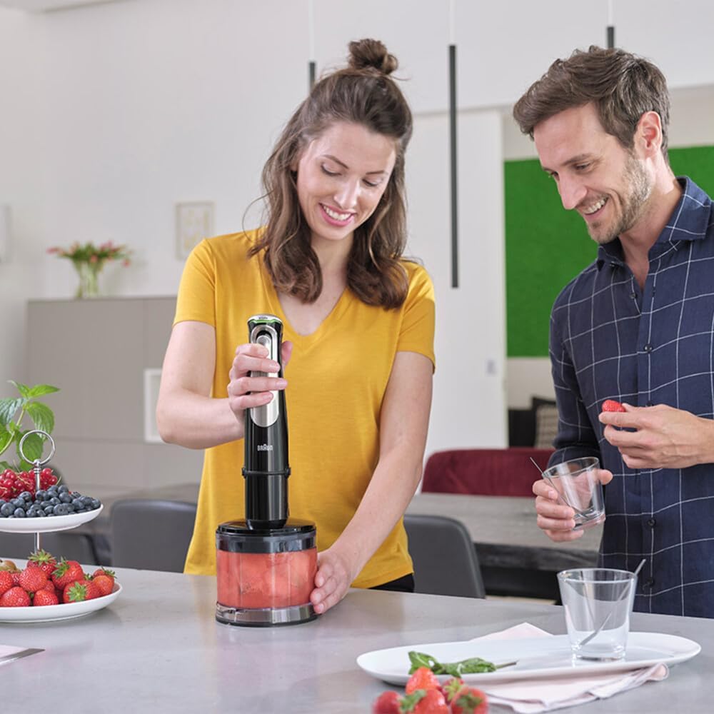 Braun MultiQuick 9 Hand Blender, Hand Mixer, XL Food Processor, Active PowerDrive Technology, 500 ml Chopper, BPA-Free 600 ml Beaker with Lid, 1200W, 220-240 V, 50-60 Hz, MQ 9135XI, Black - Image 11