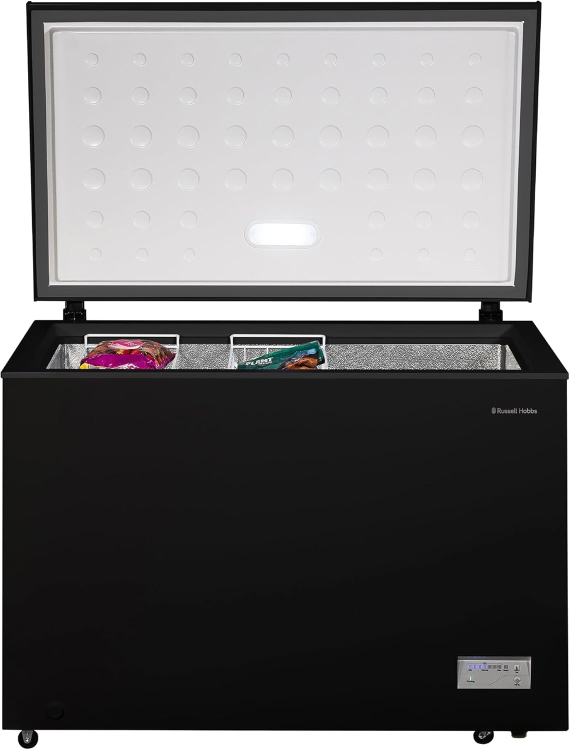 Russell Hobbs Free Standing Chest Freezer, 300 Litres, Low Noise, Garage Safe, Counterbalance Lid, Front Drain Hole, 1.8m Cord, Castor Wheels, 5 Year Registered Guarantee Black, RH300CF201B - Image 4