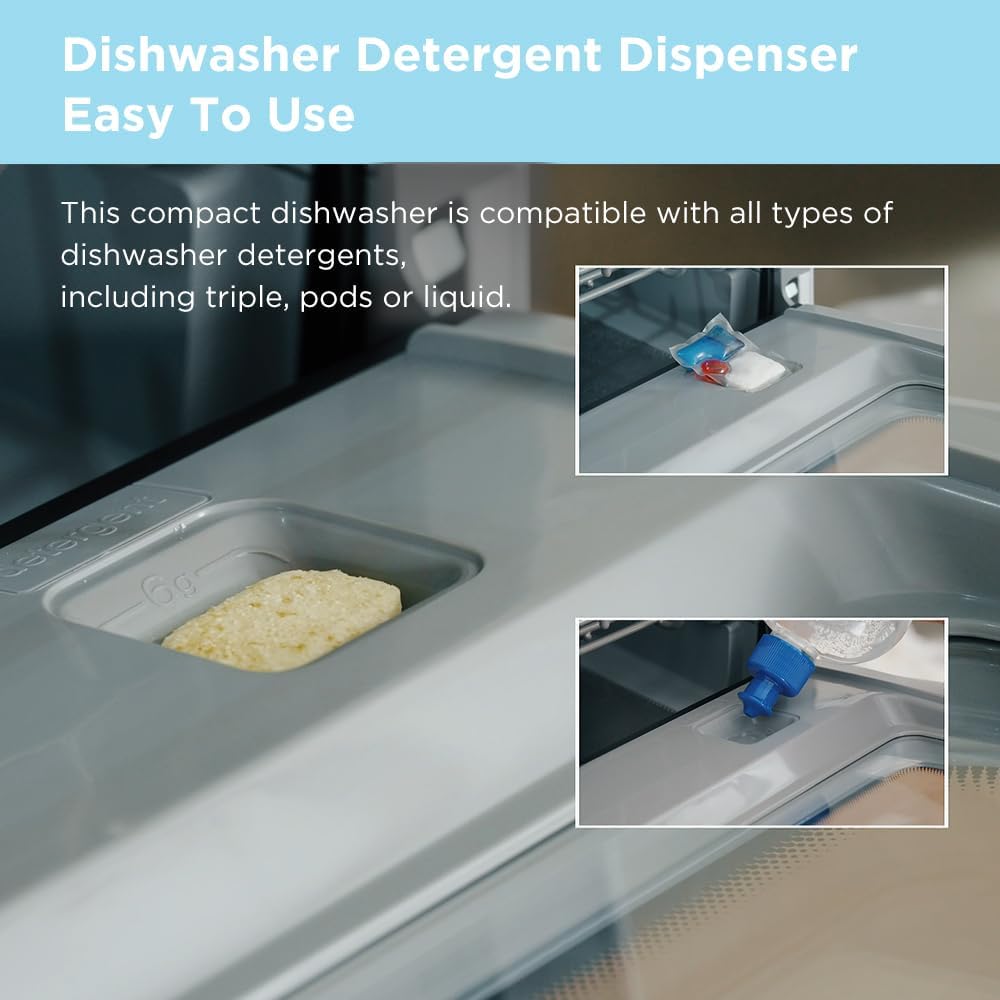 COMFEE‘ Table Top Dishwasher, Mini Countertop Dishwasher with 6+3 Programs, Steam Wash, Baby Care & Fruit Wash, No plumbing, Delay Start, 72H Storage, Perfect for Singles or Couples - Image 11