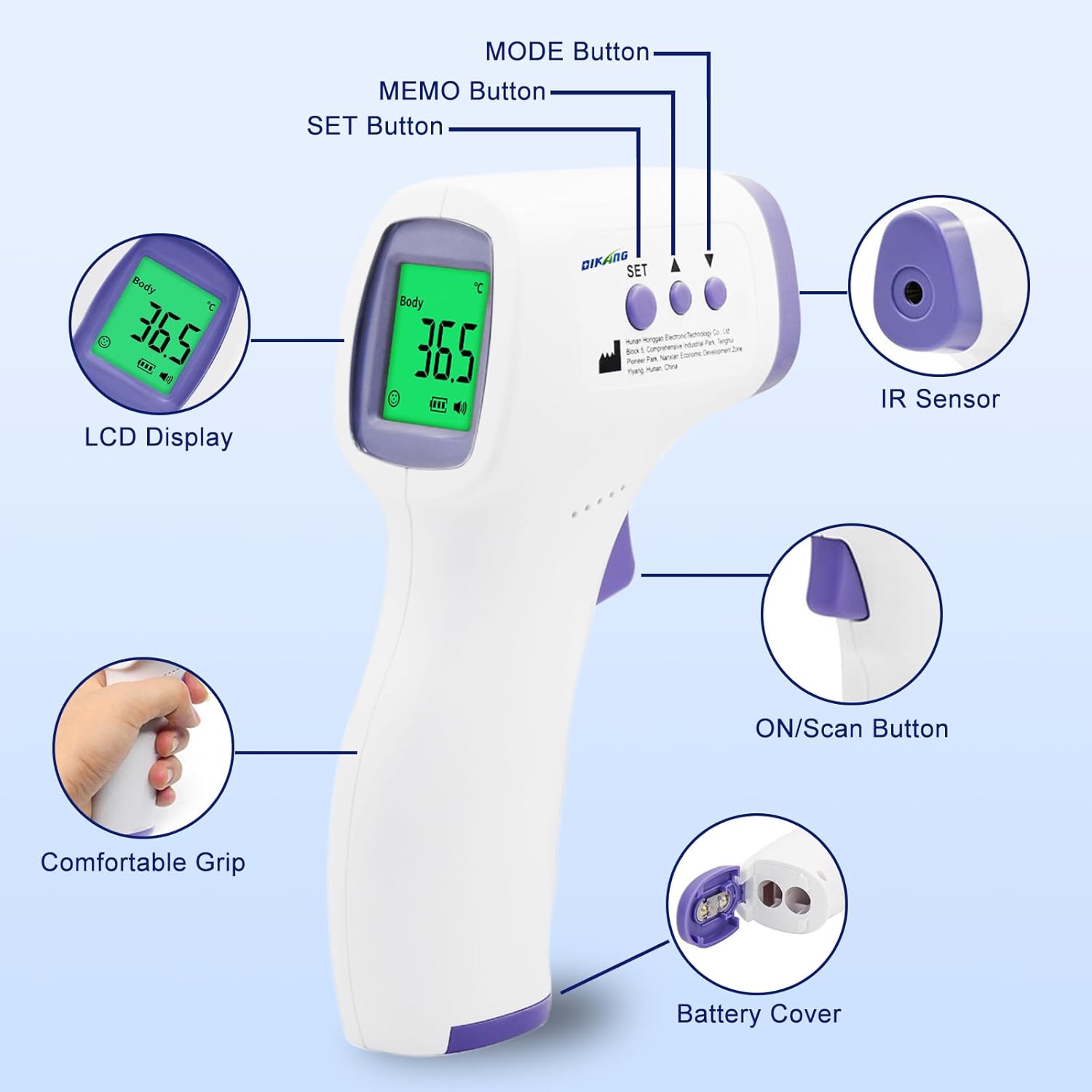 No Touch Forehead Thermometer for Adults and Kids Infrared Digital Thermometer Touchless Baby Thermometer Accurate Fast Readings for Home Use Family Healthcare Temperature Measurement - Image 7