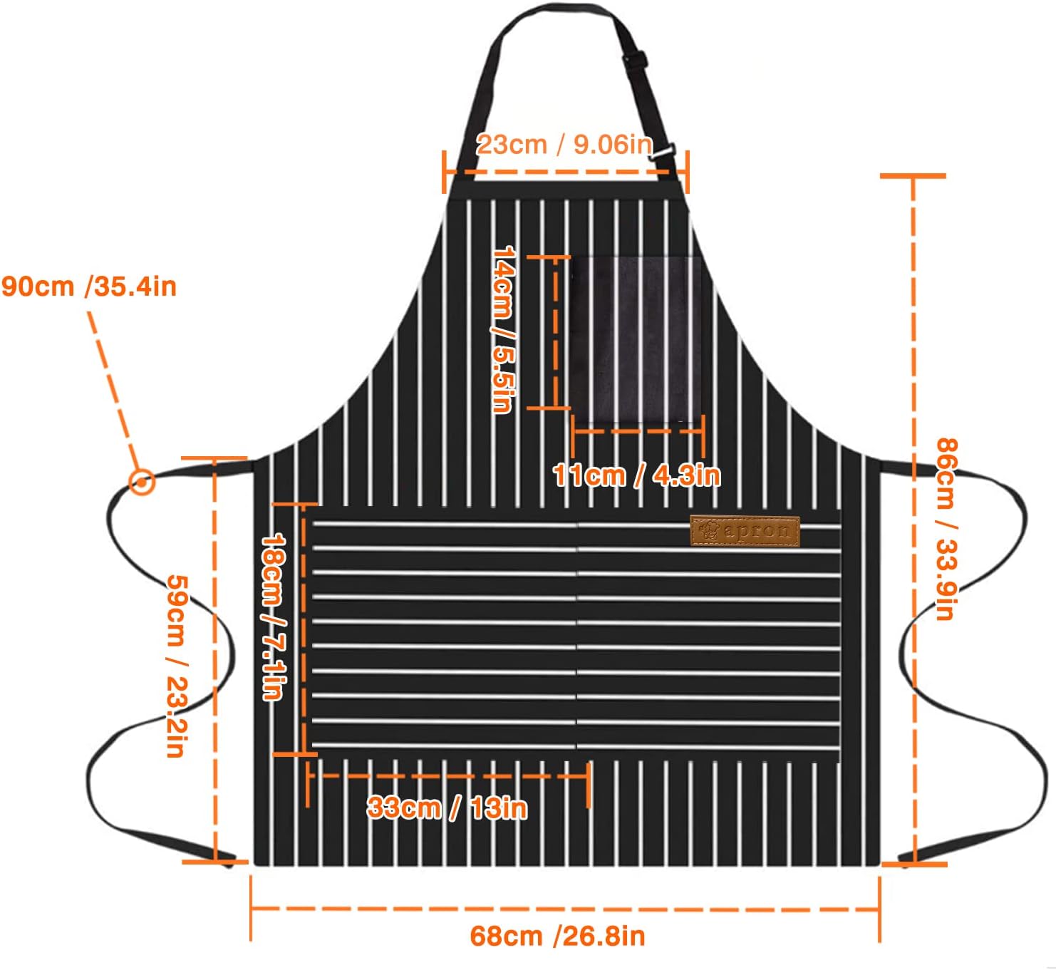 OWill Adjustable Apron Unisex Apron with Pocket Cooking Kitchen Accessories Chef Aprons for Women Men Home Kitchen Butchers BBQ Restaurant - Image 2
