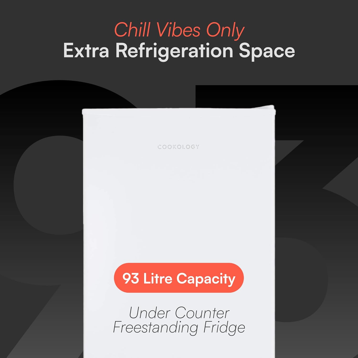 Cookology UCIF93WH Freestanding under counter Fridge in White - 93 Litre Capacity - Adjustable Temperature Control & Legs - With Chiller Box - Image 3
