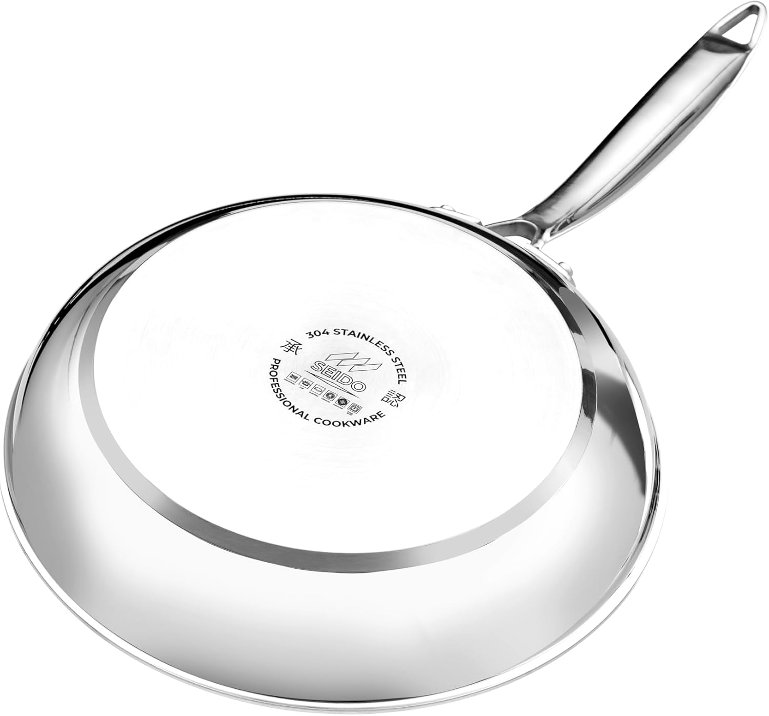 SEIDO Stainless Steel Frying Pan 20 cm - Induction Uncoated -Non-Toxic- Triply cookware PFOA PFAS -Free Dishwasher & Oven Safe 260c°-New ThermoCore 5ply Base Saute Fry pan -5Y Warranty 18/10 - Image 7