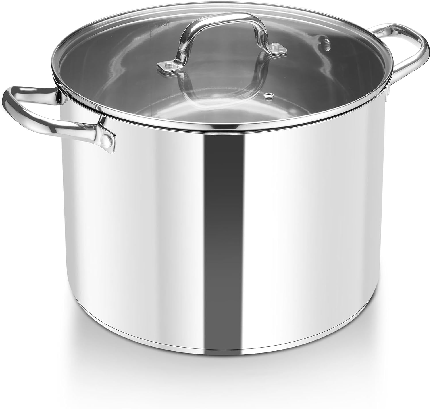 HaWare Extra Large Cooking Pot, 16L Tri-Ply Bottom Stainless Steel Stock Pot with Visible Lid, 30cm Stockpot for Pasta/Meat/Soup, Suit for Induction/Electric/Gas/Ceramic, Healthy & Easy Clean