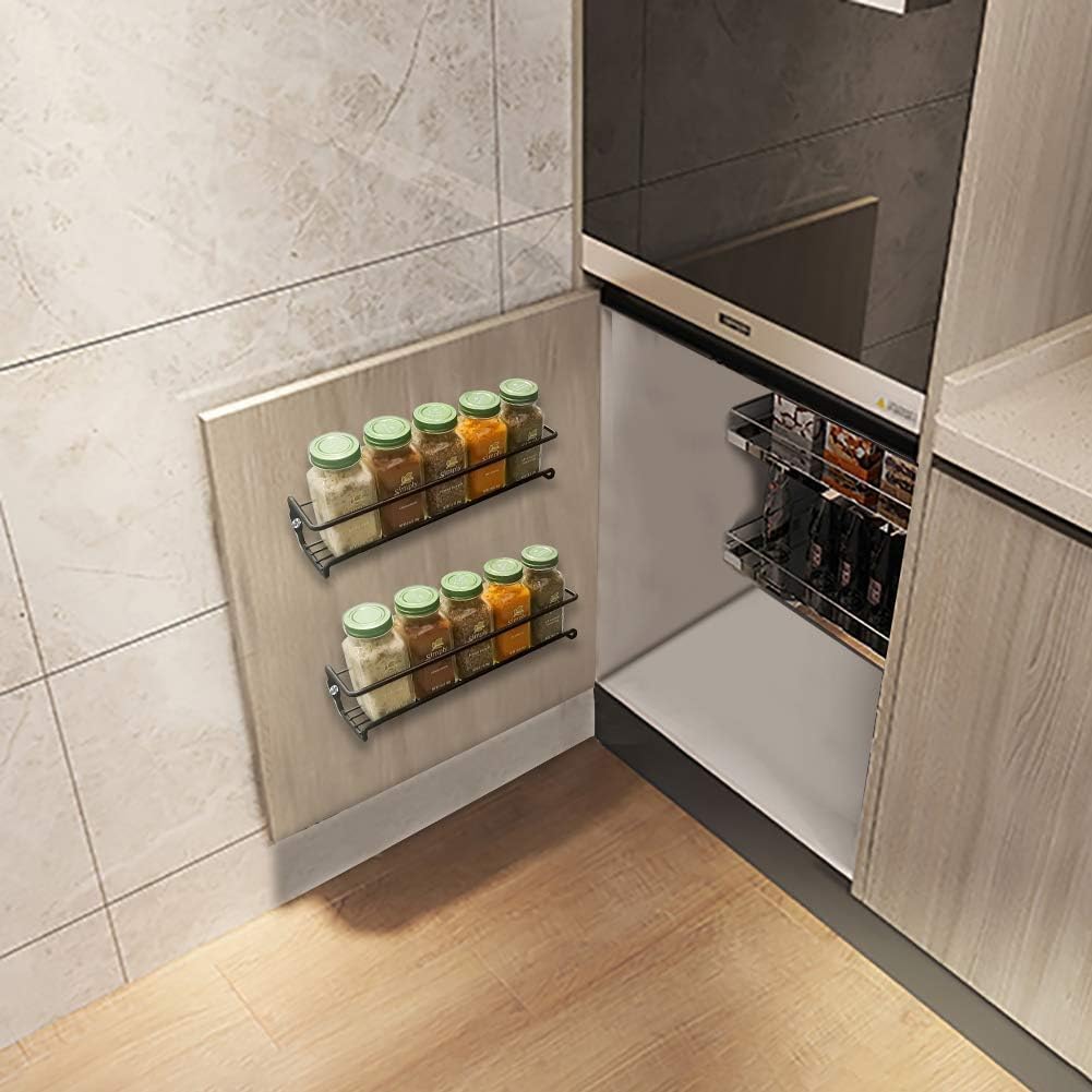 Priksia Spice Rack 4 Pack Spice Rack Wall Mounted Organizer with Adhesive Stickers & Screws for kitchen condiments - Image 3