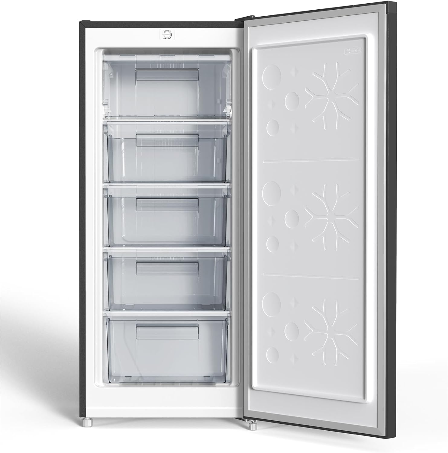 CHiQ FSD140D4EU Upright Freezer, 145L, E, 5 Levels, 12-Years Free Warranty on The Compressor,H1250 x W540 x D550, Black, New - Image 6