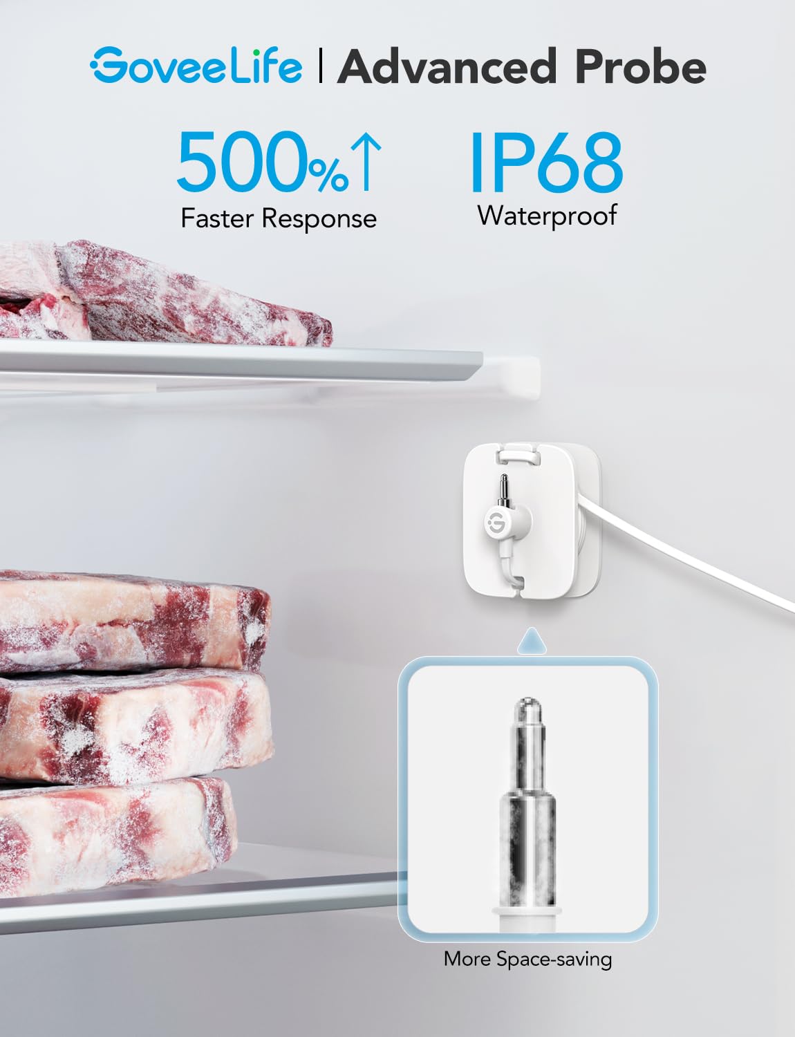GoveeLife Digital Fridge Thermometer with App Control, Wireless Smart WiFi Freezer Thermometer with Custom Alarms and 2-Year Free Data Storage, LCD Display, for Fridge, Freezer - Image 4