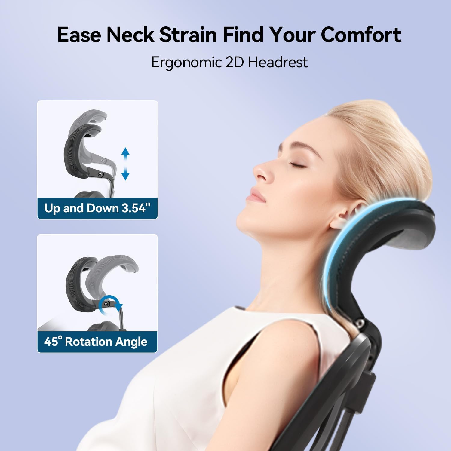 SIHOO Ergonomic Office Chair Mesh Desk Chair with Adjustable Lumbar Support 3D Armrests Breathable High Back Computer Chair (Black) - Image 8