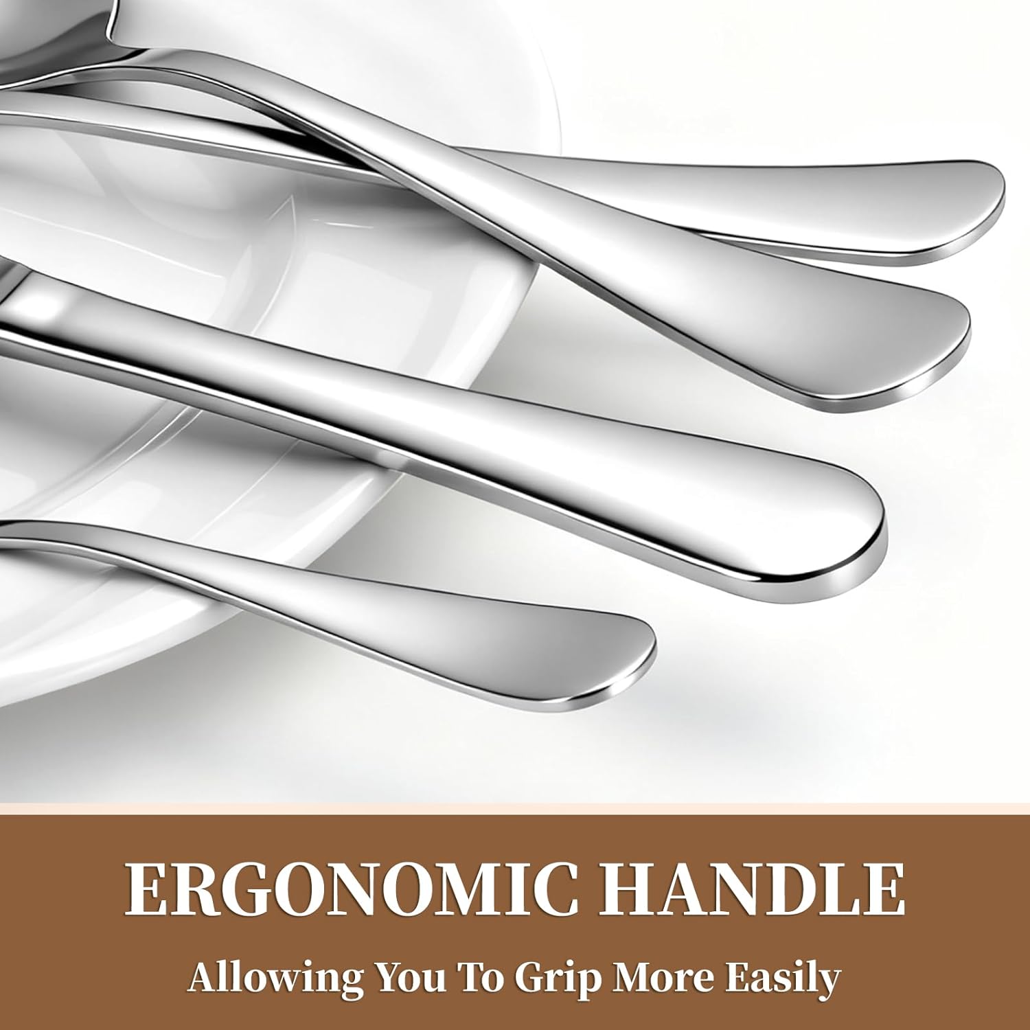 Cutlery Set, BEWOS 16 Piece Stainless Steel Flatware Set, Tableware Silverware Set with Spoon Knife and Fork Set, Service for 4, Dishwasher Safe/Easy Clean, Mirror Polished - Image 4