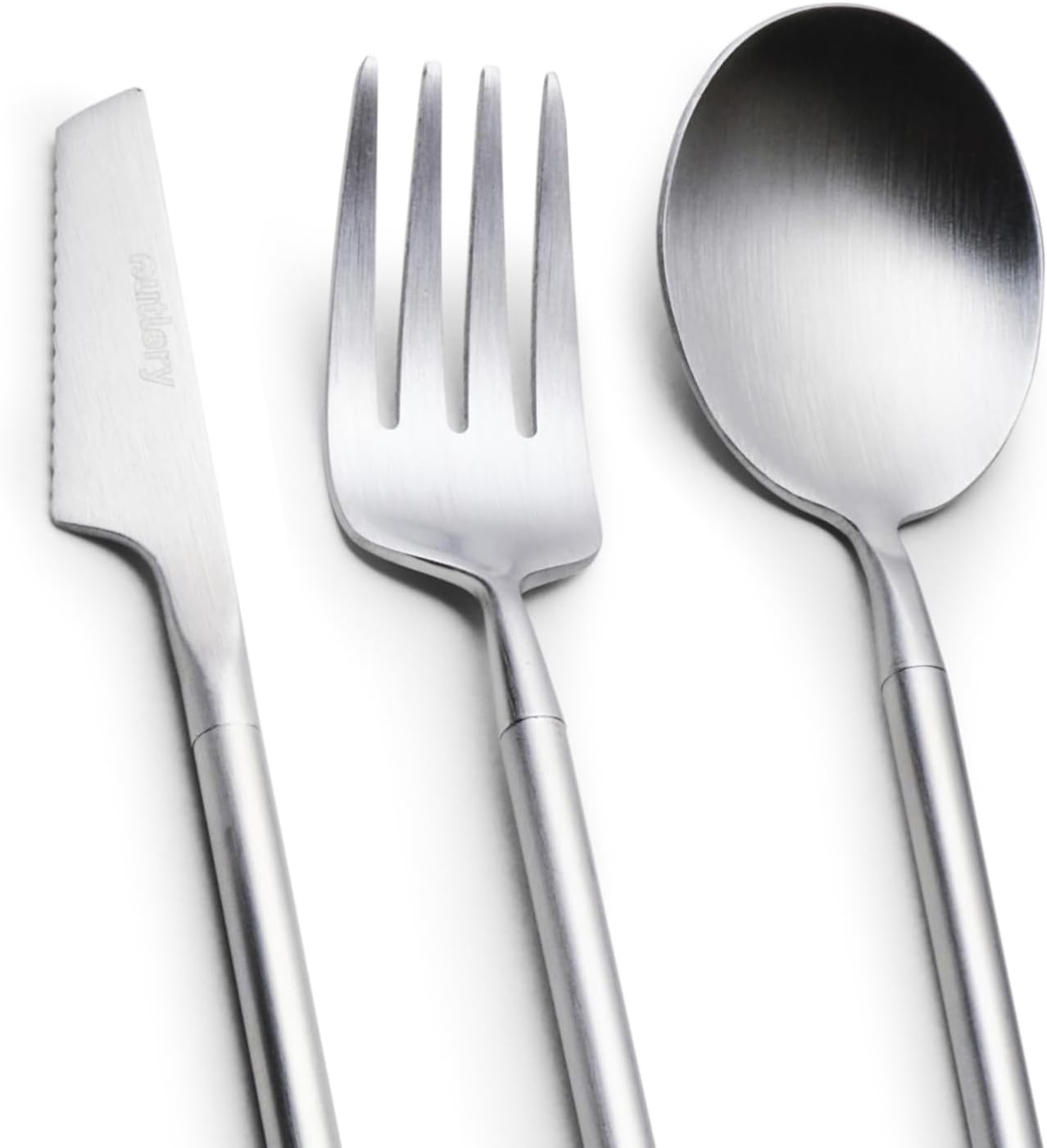 Outlery Full Set Portable and Reusable Stainless Steel Travel Cutlery Set with Reusable Chopsticks in Tin Case - Compact Travel Cutlery Set for Camping, Picnic, Office, and On-The-Go, Raw Silver - Image 8