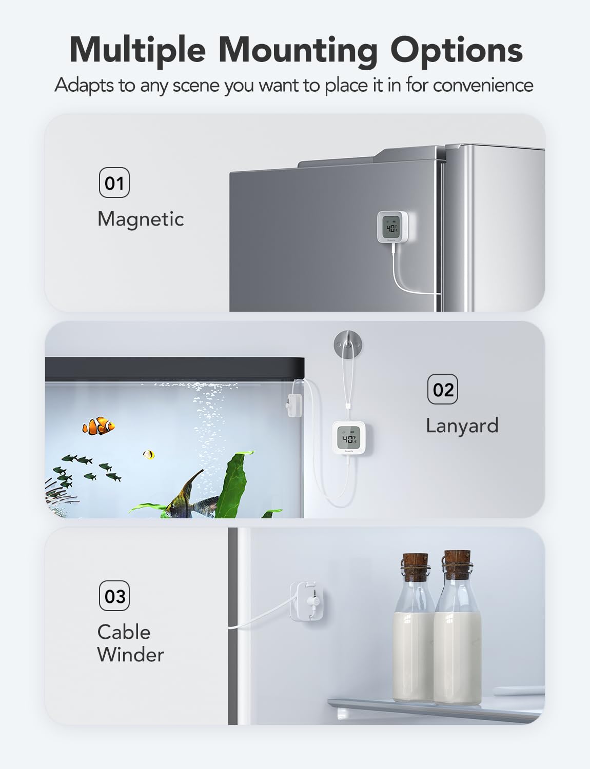 GoveeLife Digital Fridge Thermometer with App Control, Wireless Smart WiFi Freezer Thermometer with Custom Alarms and 2-Year Free Data Storage, LCD Display, for Fridge, Freezer - Image 6