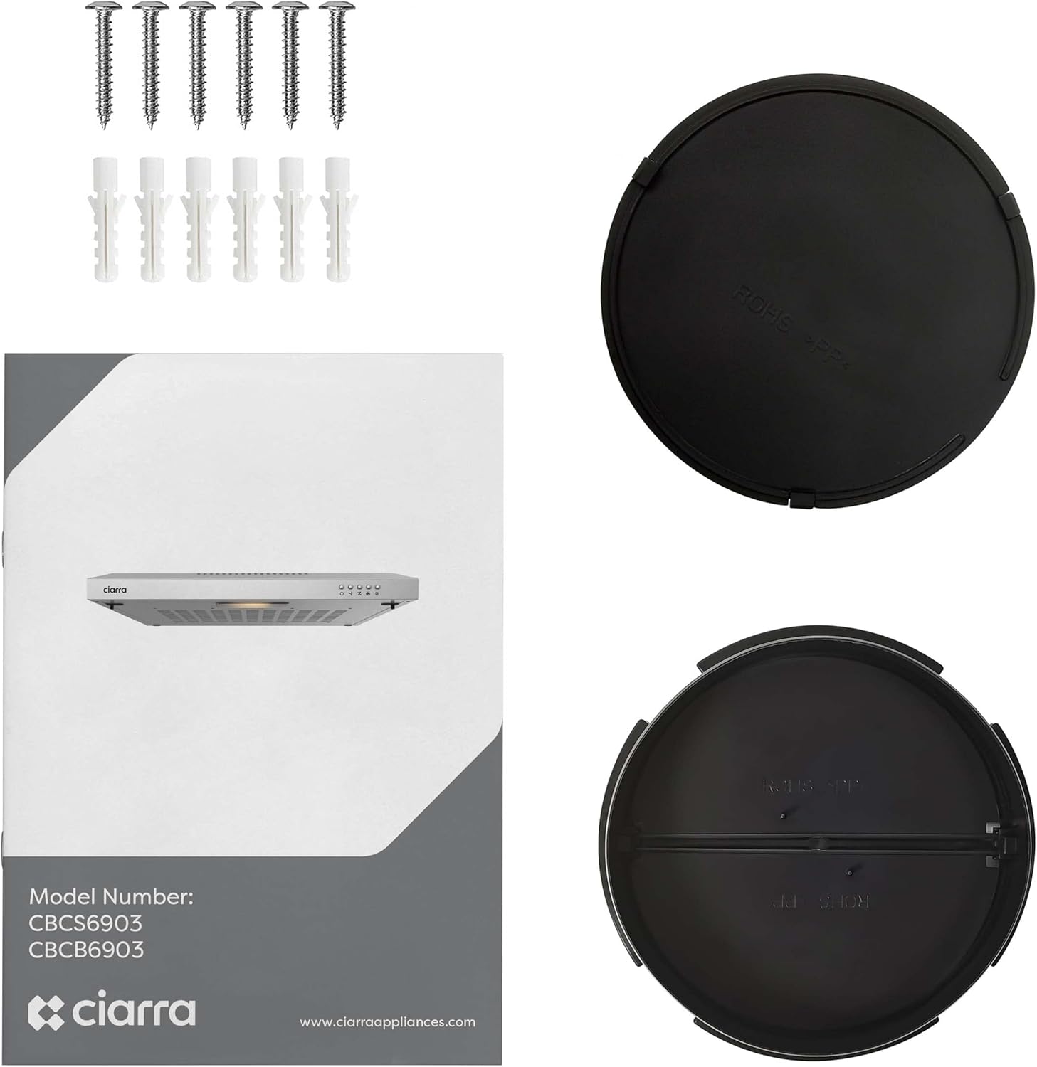 CIARRA CBCB6903 60cm Visor Cooker Hood Undercabinet Hoods Wall Mounted Kitchen Extractor Fan 600mm Top Vented Range Hood - Image 7