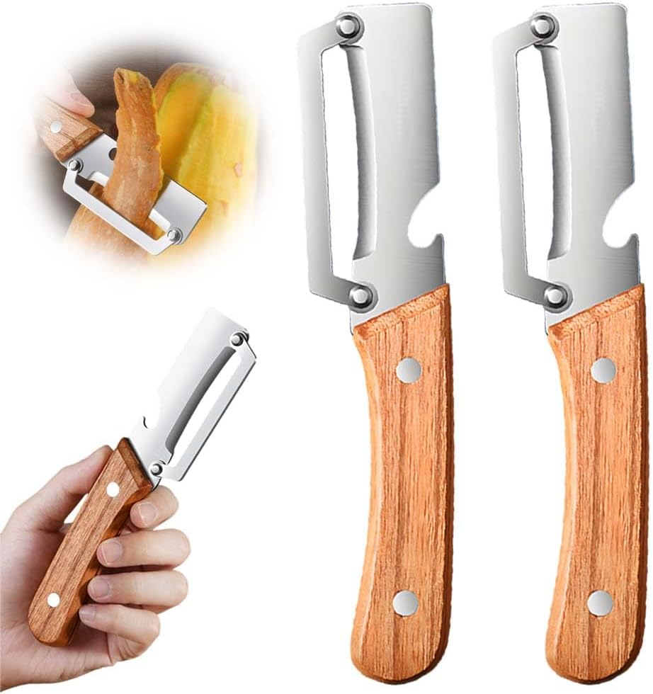 Multi-Functional Vegetable Peeler for Kitchen, 2026 New Vegetable Peeler, Ergonomic Potato Peeler & Fruit Slicer, Sharp Blade for Carrot, Apple, Kiwi, Orange, Easy Grip Kitchen Tool (2pcs)