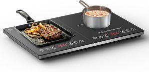 AMZCHEF Double Induction Hob, Porta...