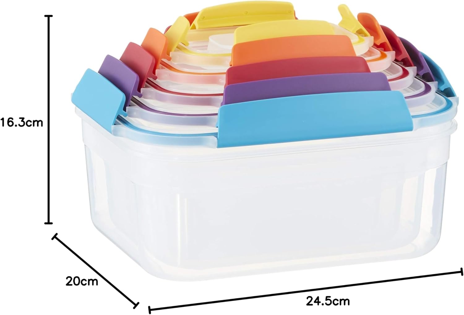 Joseph Joseph Nest Lock Food Storage Containers with Lids, 5 Piece Lunch Box Set, Leakproof & Airtight Meal Prep Containers, Space-Saving Kitchen Storage, Multicolour - Image 7