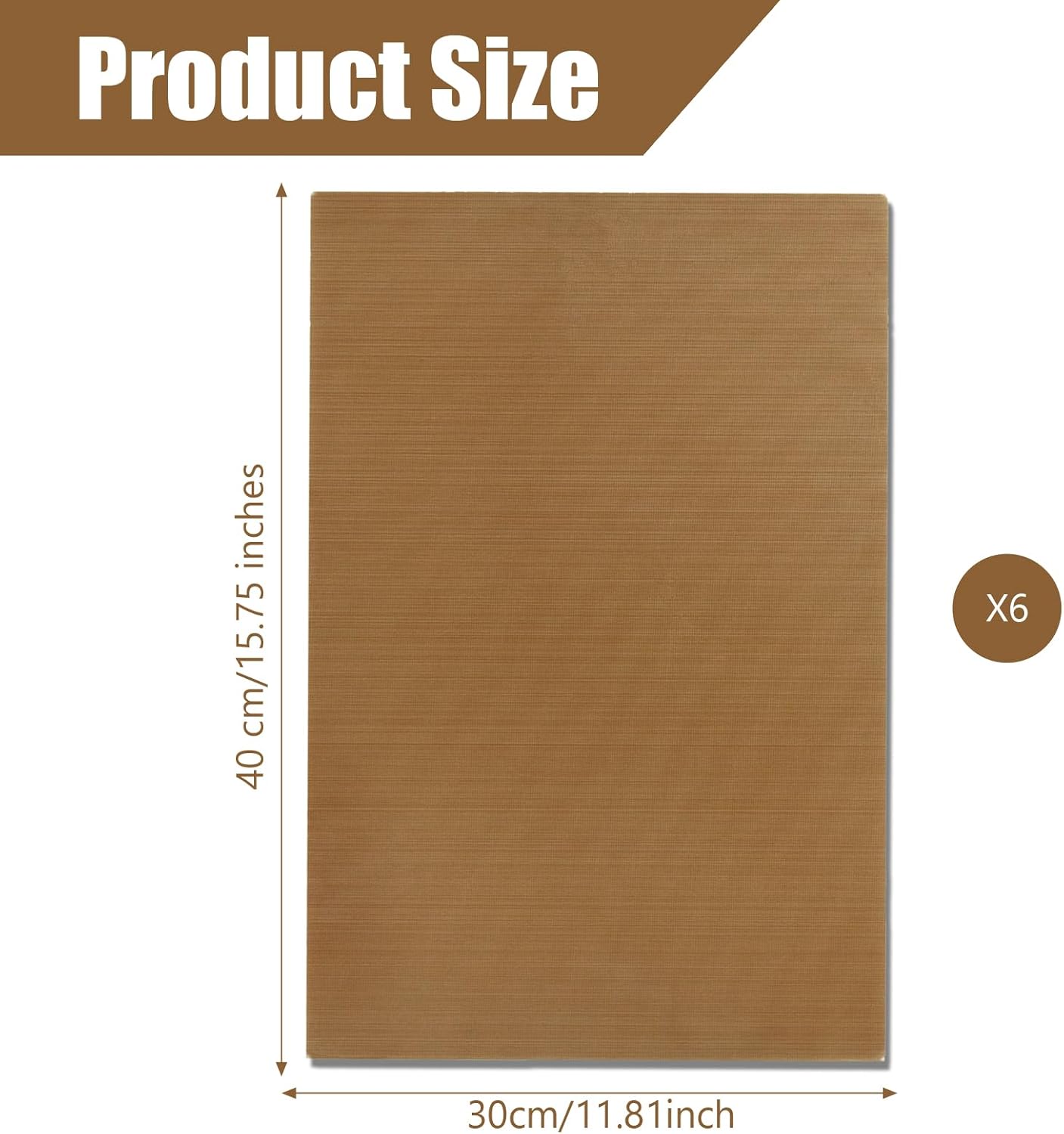 6 Pack Sheets Washable Teflon Oven Liners,30x40cm Heat-Resistant Silicone Baking Mat,Reusable Silicone Baking Sheet Mat,Reusable Baking Mats Non Stick for Baking Tray Liner for Bread, Biscuits, Meat - Image 2